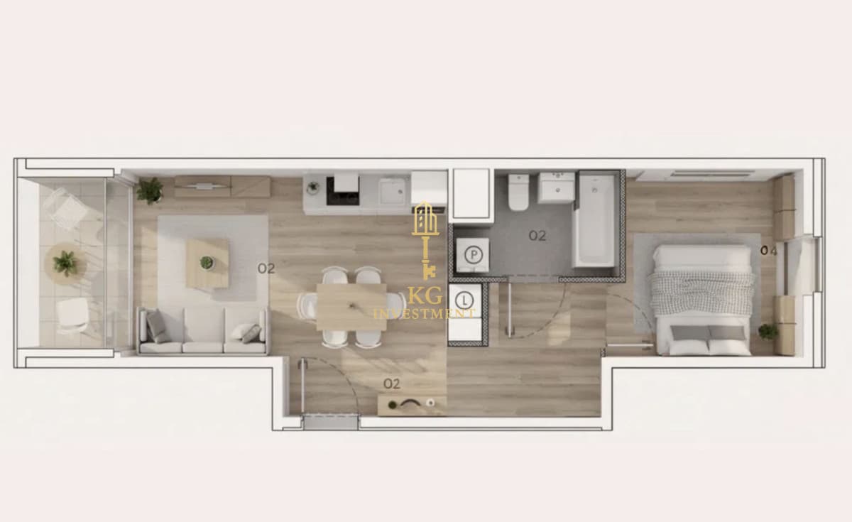 Oferuję na sprzedaż dwupokojowy apartament o powierzchni 37,89 m2, położony na c